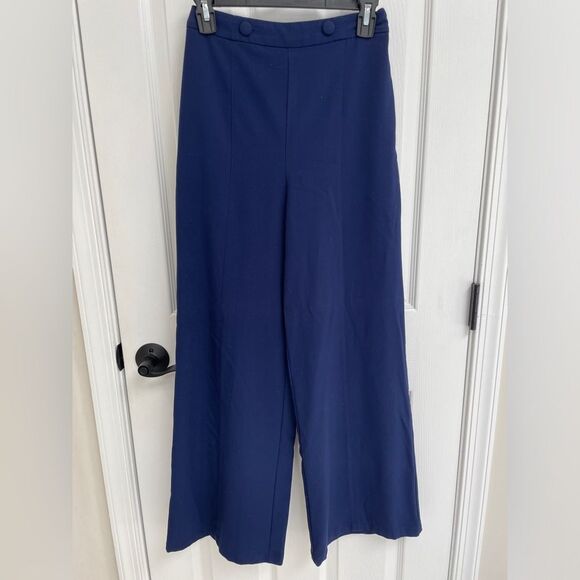 ModCloth Royal Blue Wide Leg High Waist Retro Style Pants Women’s Size S - Picture 1 of 5